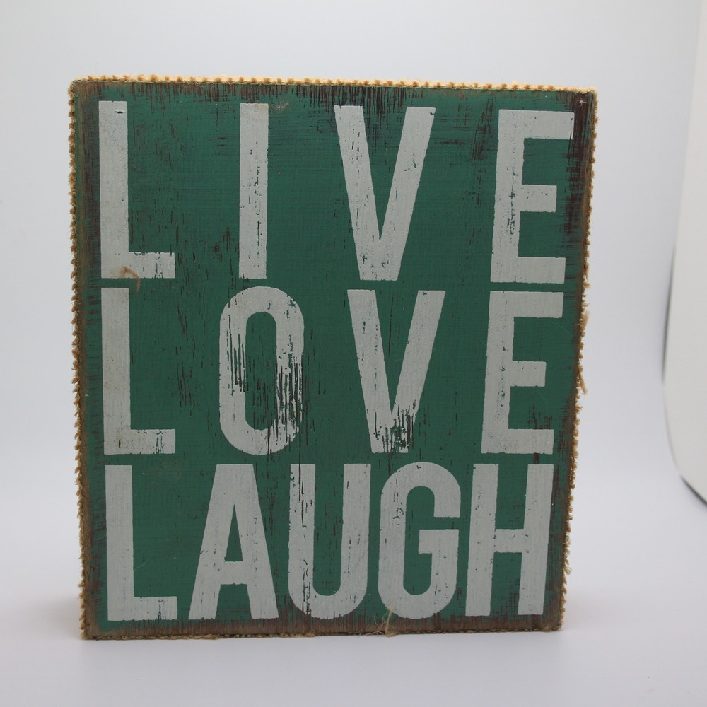 Designs by Kathy Live Love Laugh Green Wood‎ Box Sign Farmhouse Decor Shelf